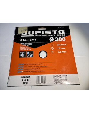 Tarcza diamentowa Jufisto DCB-5120 do ceramiki 200 x 1,8 x 25,4mm