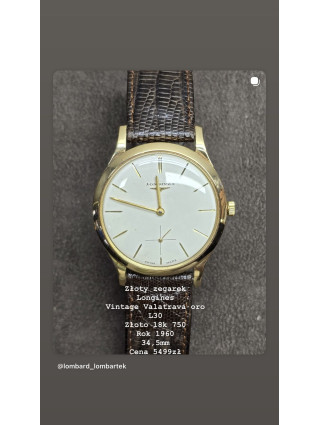 Złoty zegarek Longines Vintage Valatrava oro L30