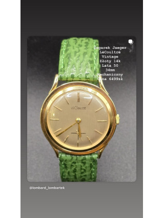 Złoty Zegarek Jaeger LeCoultre Vintage 14K Lata 50