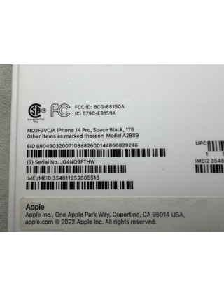 iPhone 14 Pro Space Black 1TB