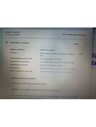 Laptop HP 17-cp0025cl Ryzen 5 16GB 1TB dotykowy używany