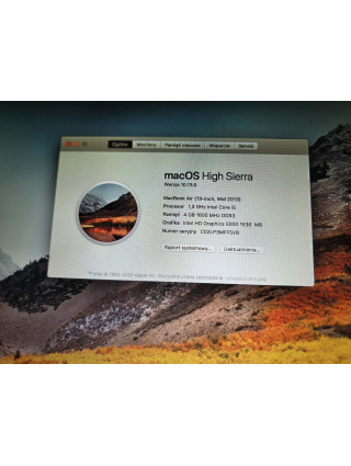 MacBook Air A1466 13" i5 4GB 256GB używany ładowarka