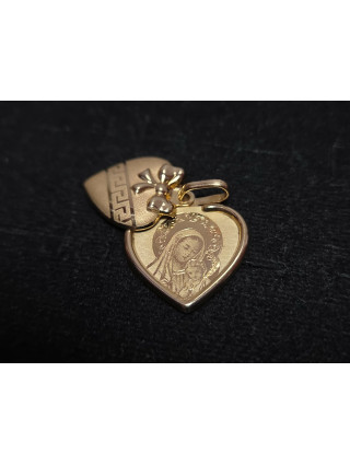 Złota zawieszka pr.585 14k waga 1,7g używana Matka Boska serce Kraków W