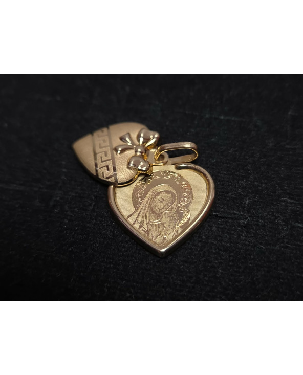 Złota zawieszka pr.585 14k waga 1,7g używana Matka Boska serce Kraków W