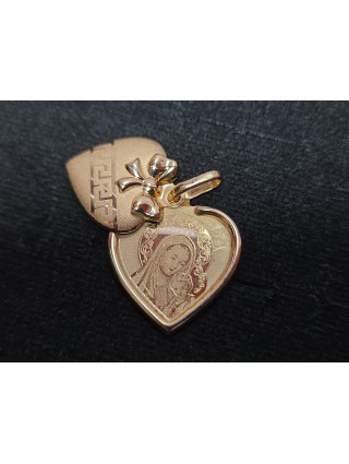 Złota zawieszka pr.585 14k waga 1,7g używana Matka Boska serce Kraków W