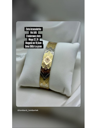 Złota bransoletka pr.585 14k waga 32,78