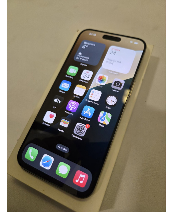 iPhone 15 PRO MAX 256GB używany bateria 92% Natural Titanium Kraków W