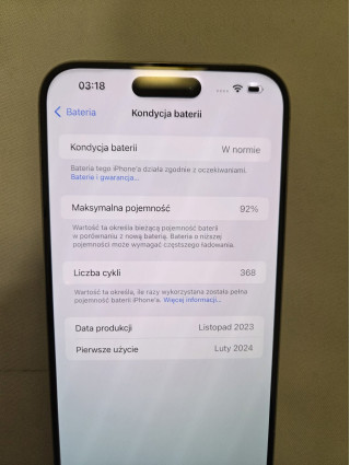 iPhone 15 PRO MAX 256GB używany bateria 92% Natural Titanium Kraków W